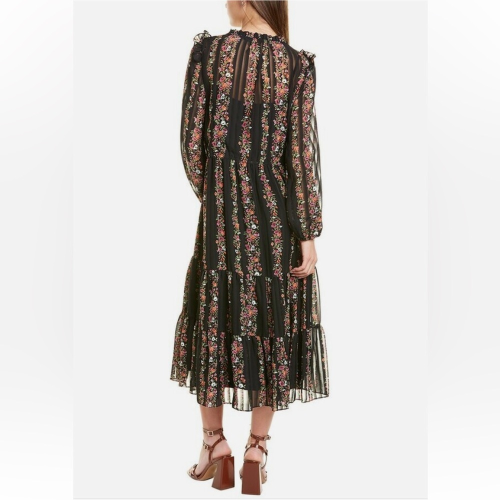 Julia Jordan Long Sleeve Ruffle
Drawstring Floral  Midi Dress Size 10 - Picture 4 of 12